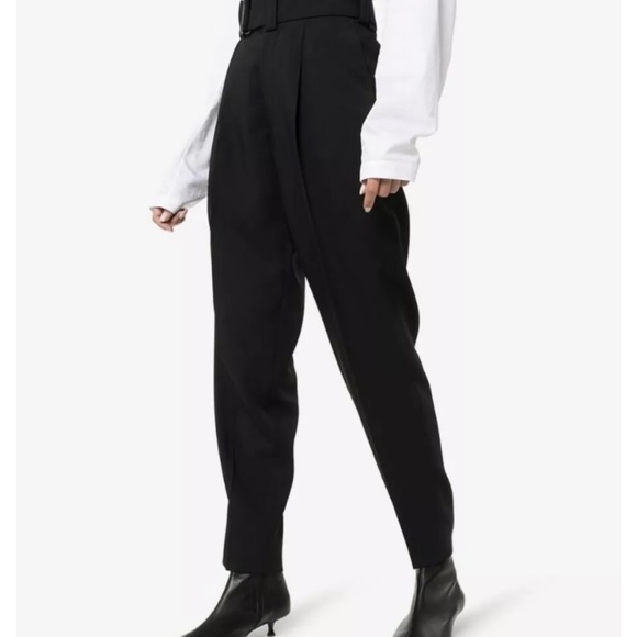 NWT Hyke La Garconne Motorcycle Slim Leg Black Trousers...
